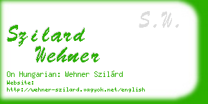szilard wehner business card